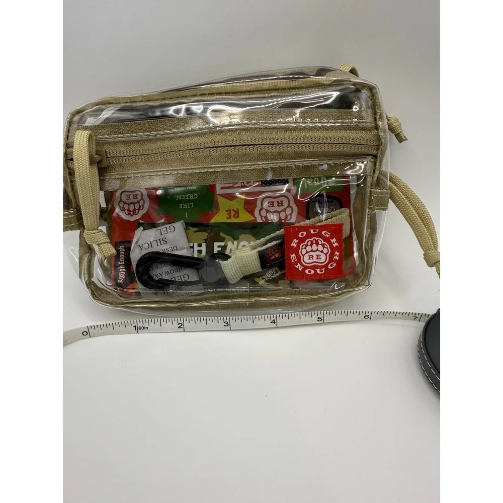 Rough Enough Clear Bag Organizer TSA Stadium Approved Travel Pouch w/ Extra